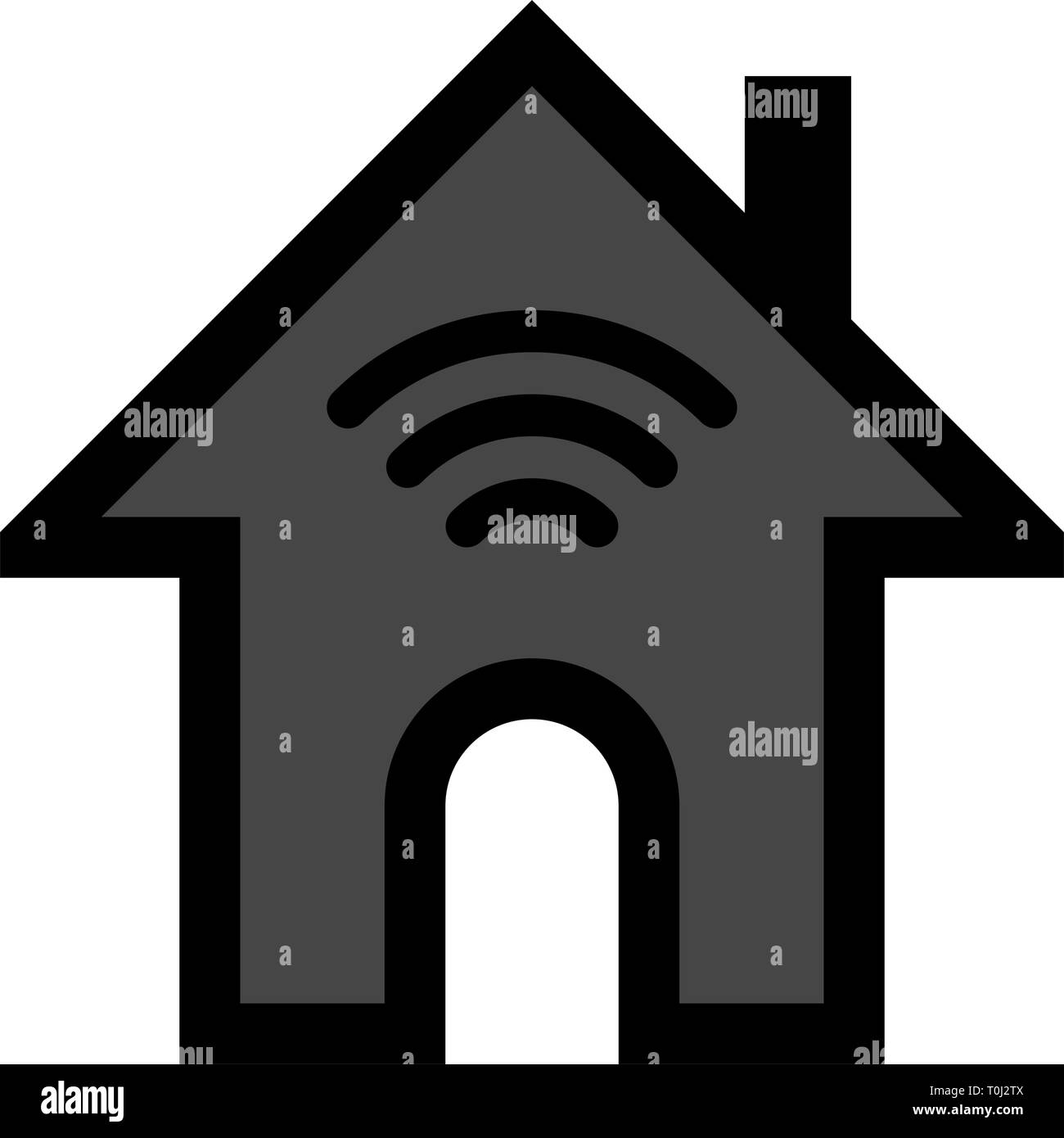 Home wifi symbol icon - black with outline, isolated - vector ...