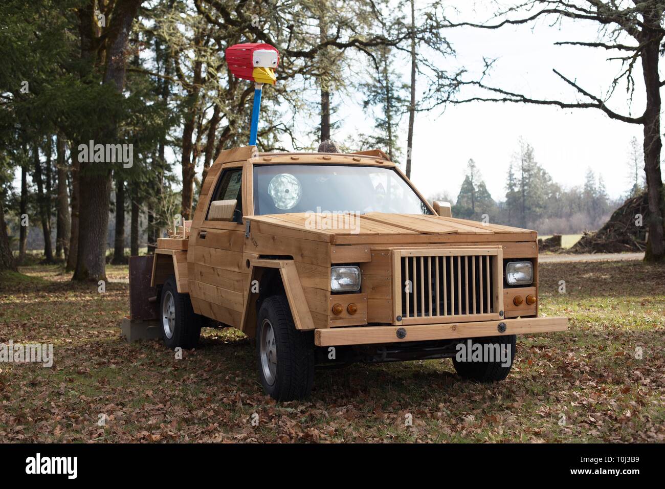 truck made out of wood