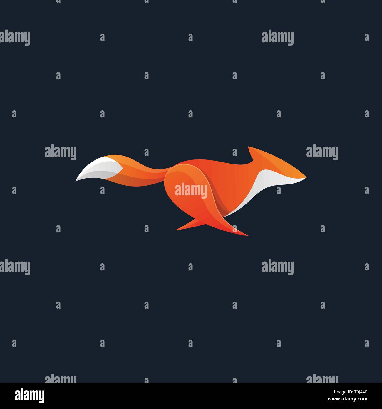 Running Fox Design Concept illustration vector template. Suitable for Creative Industry, Multimedia, entertainment, Educations, Shop, and any related  Stock Vector