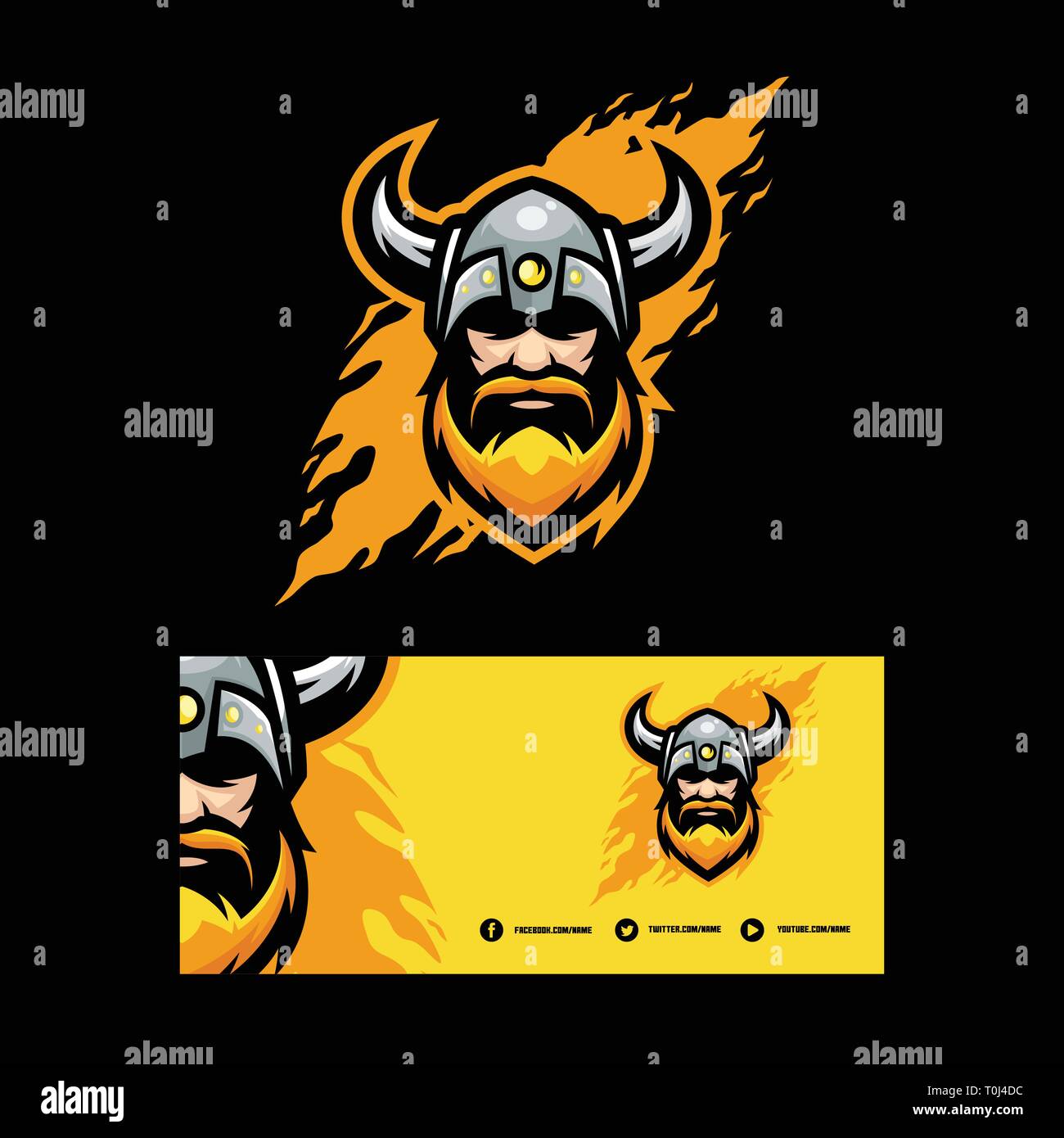 Abstract Viking illustration vector Design template. Suitable for Creative Industry, Multimedia, entertainment, Educations, Shop, and any related busi Stock Vector
