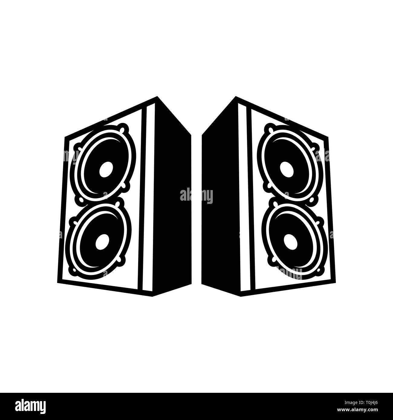 Double Speaker Boom Back to Back Vector Symbol Graphic Logo Design Template  Stock Vector Image & Art - Alamy