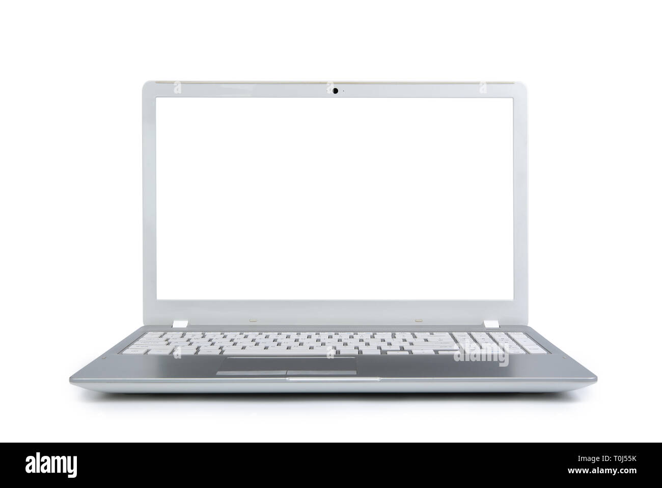 Isolated laptop with empty space on white background. Stock Photo