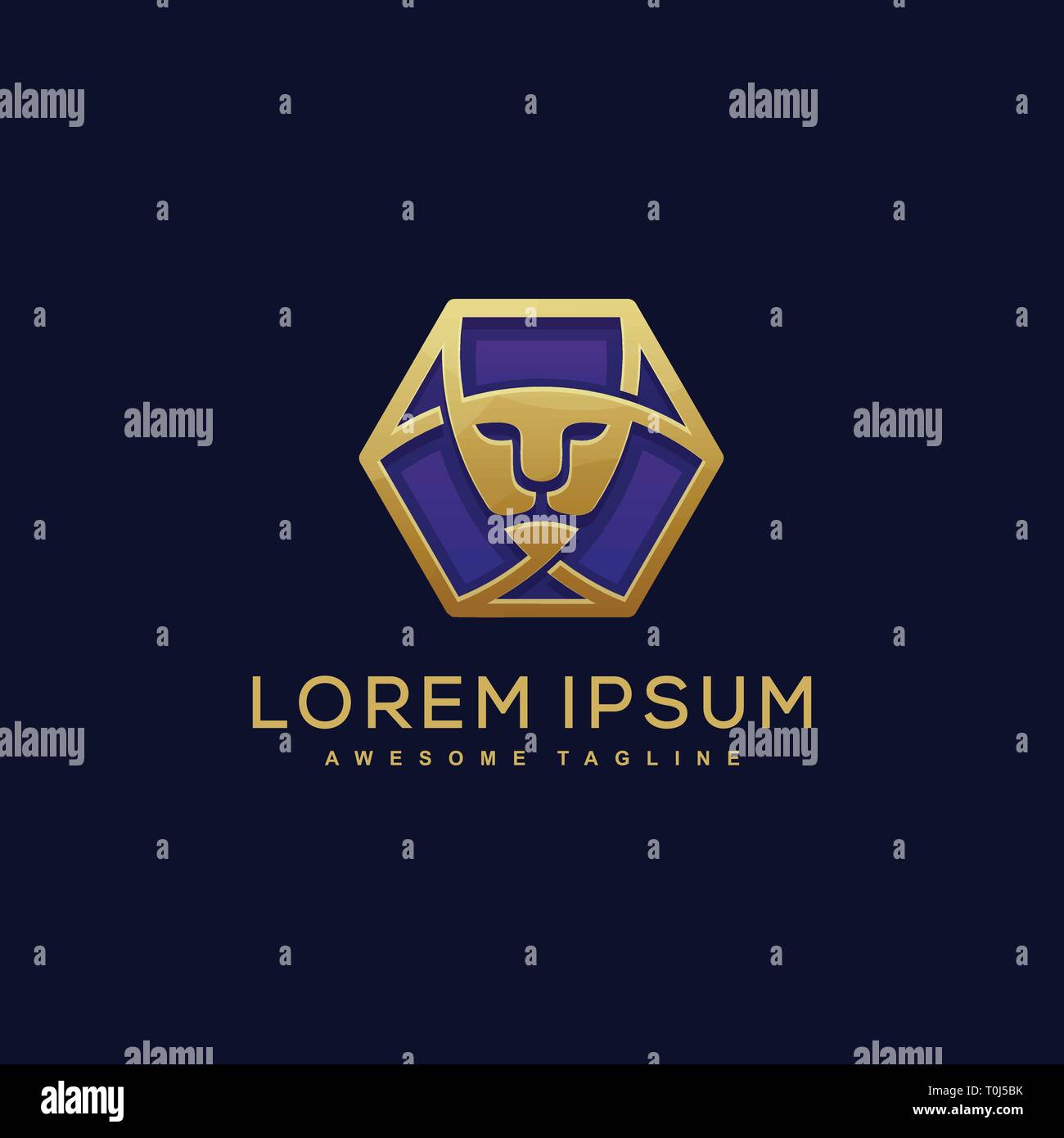 Abstract Lion Luxury illustration vector template. Suitable for Creative Industry, Multimedia, entertainment, Educations, Shop, and any related busine Stock Vector