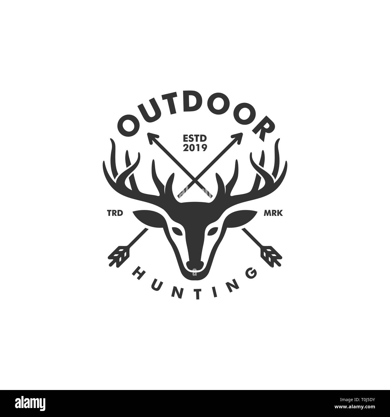 Deer Hunting Concept illustration vector template. Suitable for Creative Industry, Multimedia, entertainment, Educations, Shop, and any related busine Stock Vector