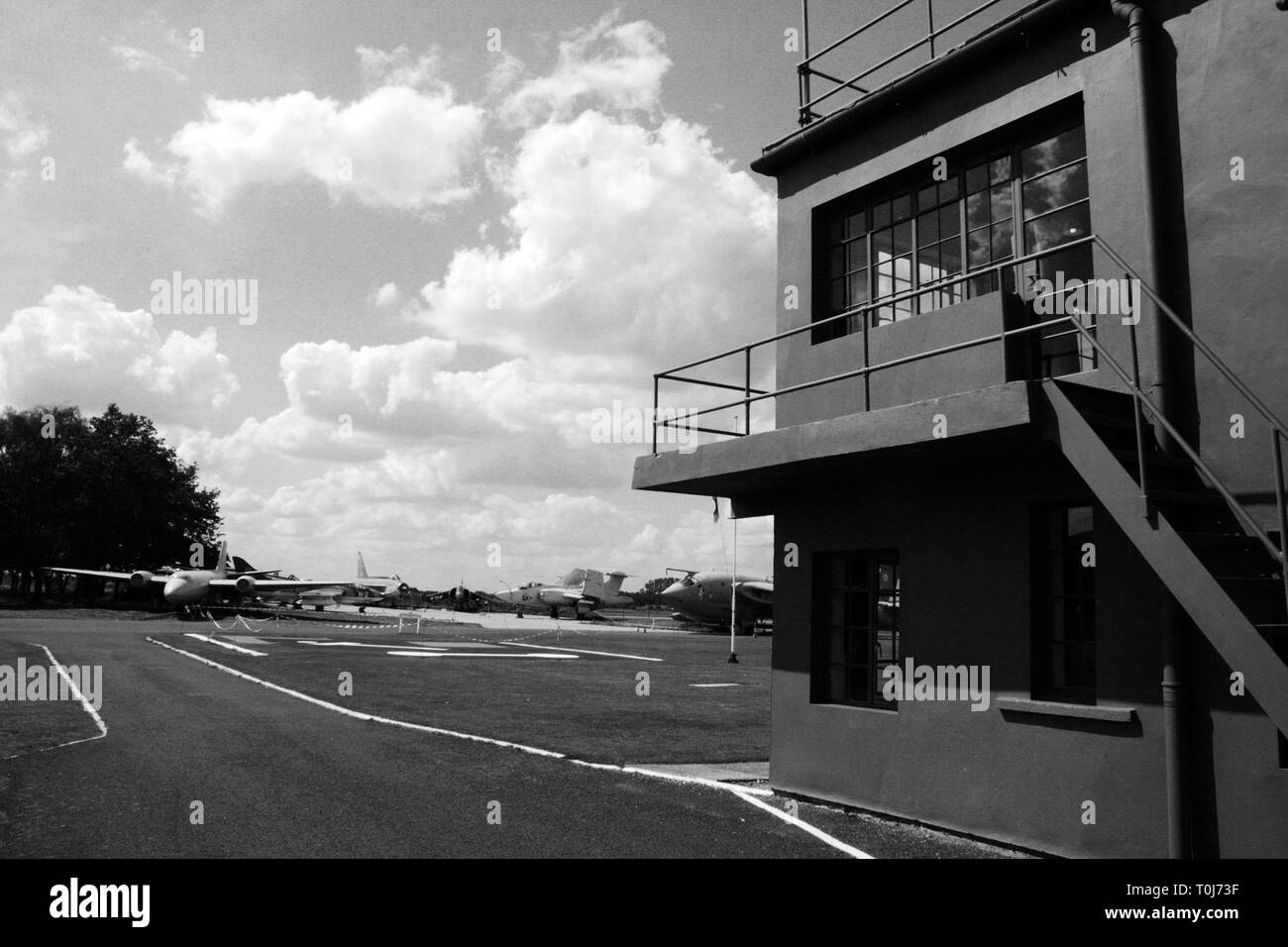 world war two airfield control tower Stock Photo
