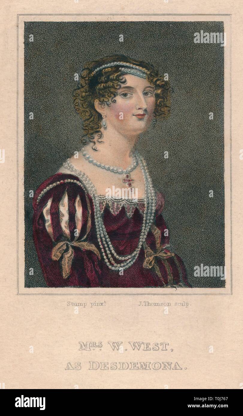 'Mrs. W. West as Desdemona', 1818. Creator: John Peter Thompson. Stock Photo