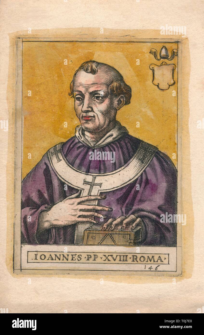 Pope John XVIII. Creator: Unknown. Stock Photo