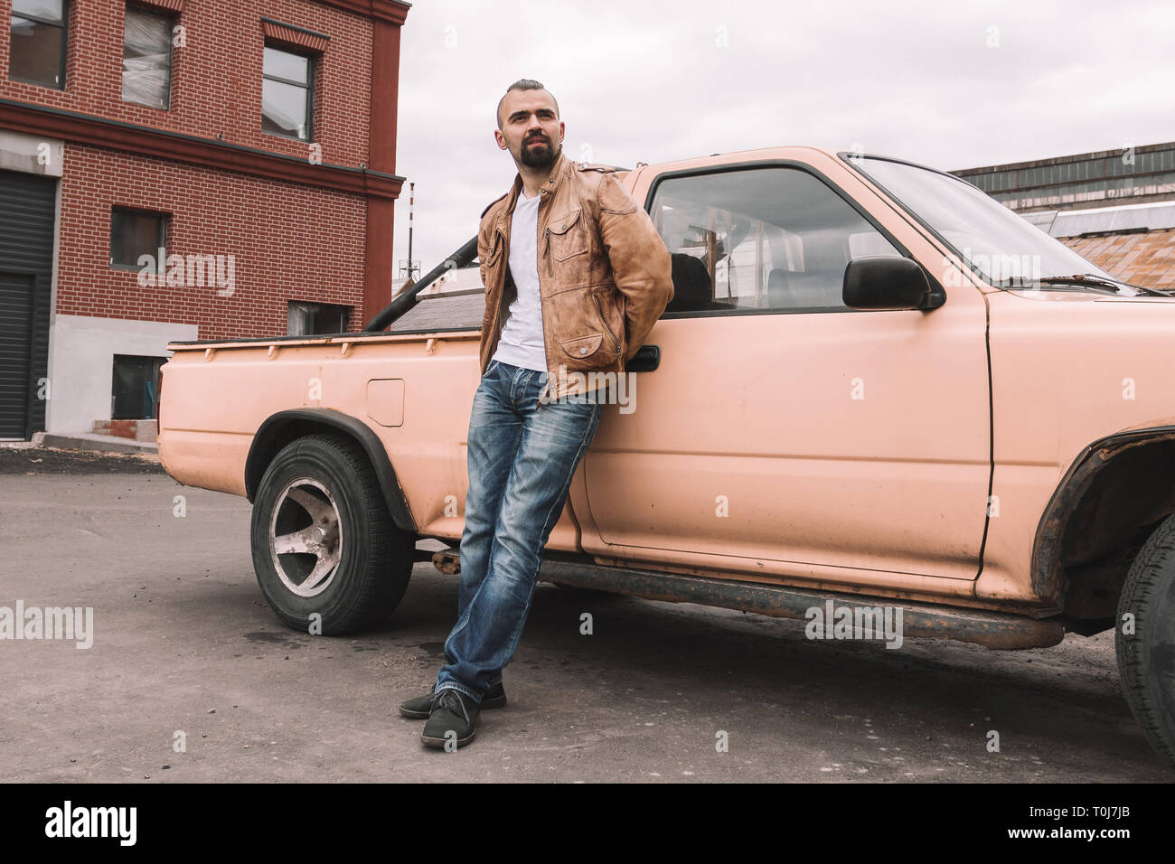 Young Man Standing Near A Pickup Truck Stock Photo Alamy Young Man Standing Near A Pickup Truck Stock Photo Alamy
