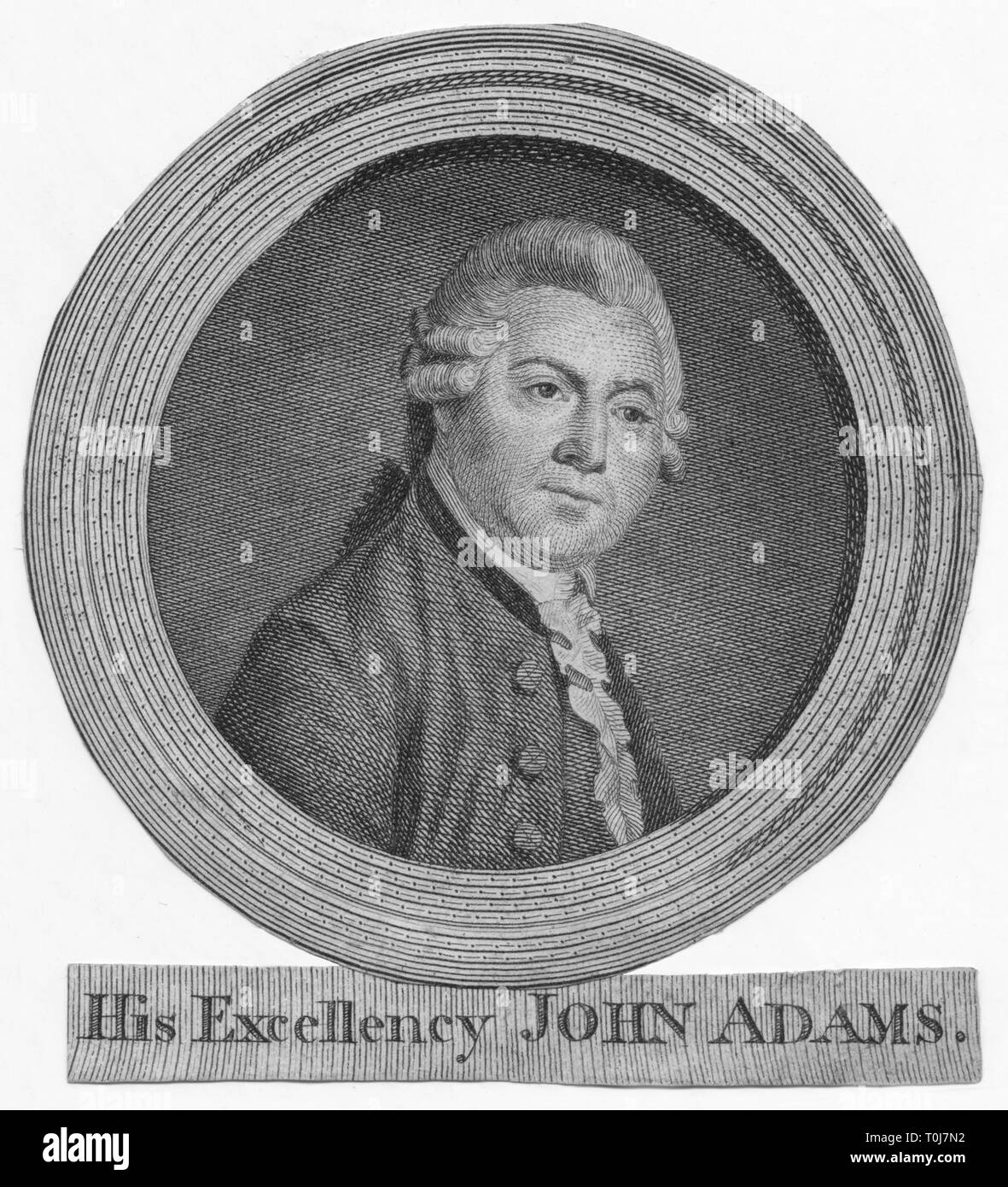'His Excellency John Adams', c1783. Creator: Unknown. Stock Photo