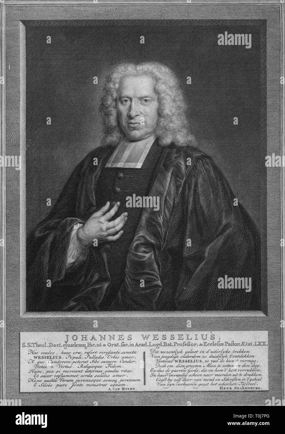 Johann Wessel, c1740s? Creator: Jacobus Houbraken. Stock Photo