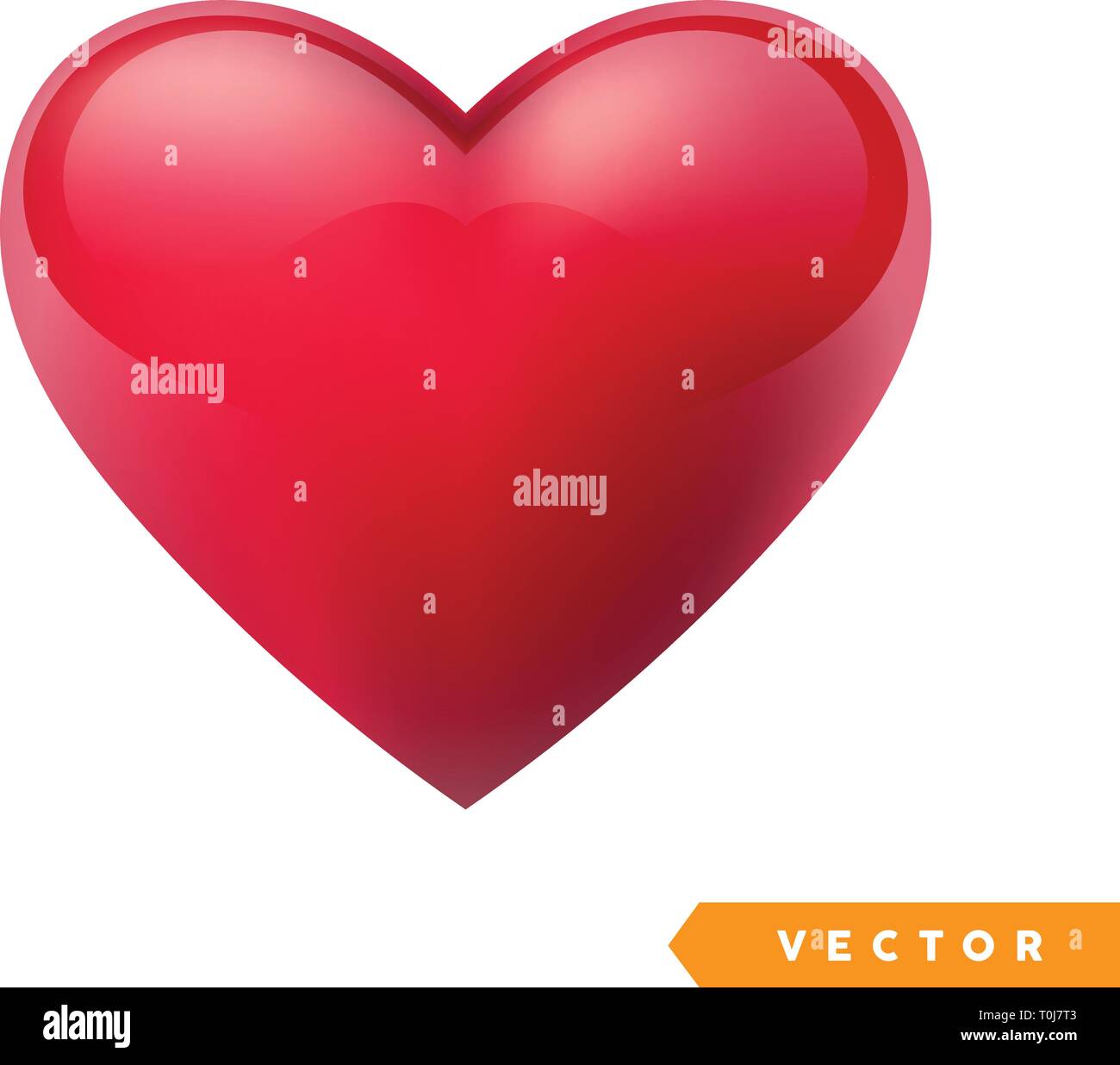 Realistic red valentine heart. Vector illustration Stock Vector Image ...
