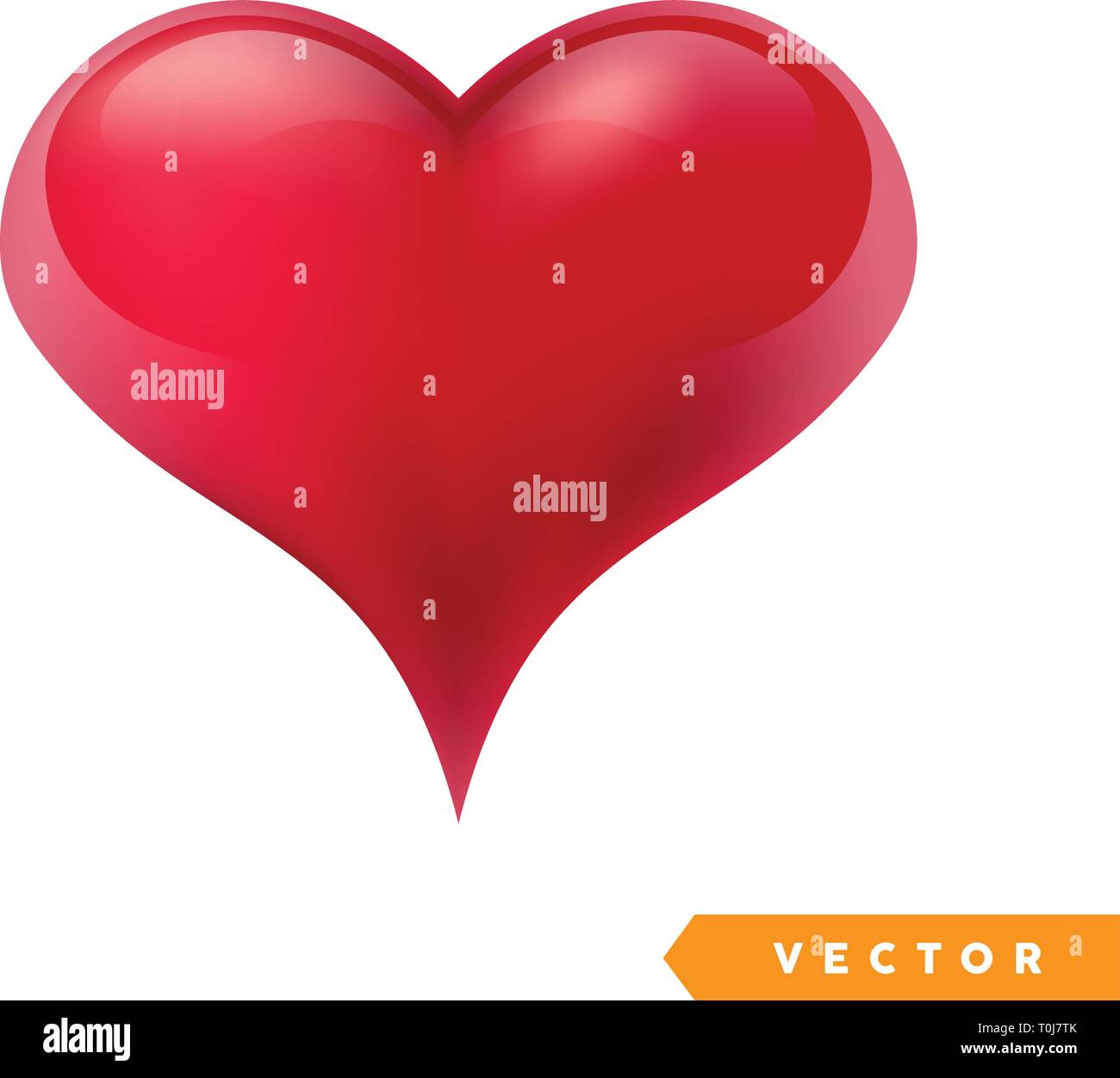 Realistic red valentine heart. Vector illustration Stock Vector Image ...