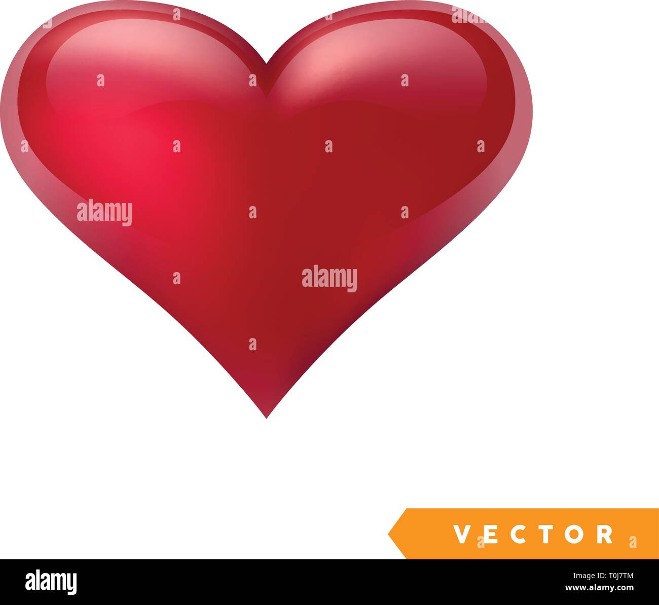 Realistic red valentine heart. Vector illustration Stock Vector Image ...