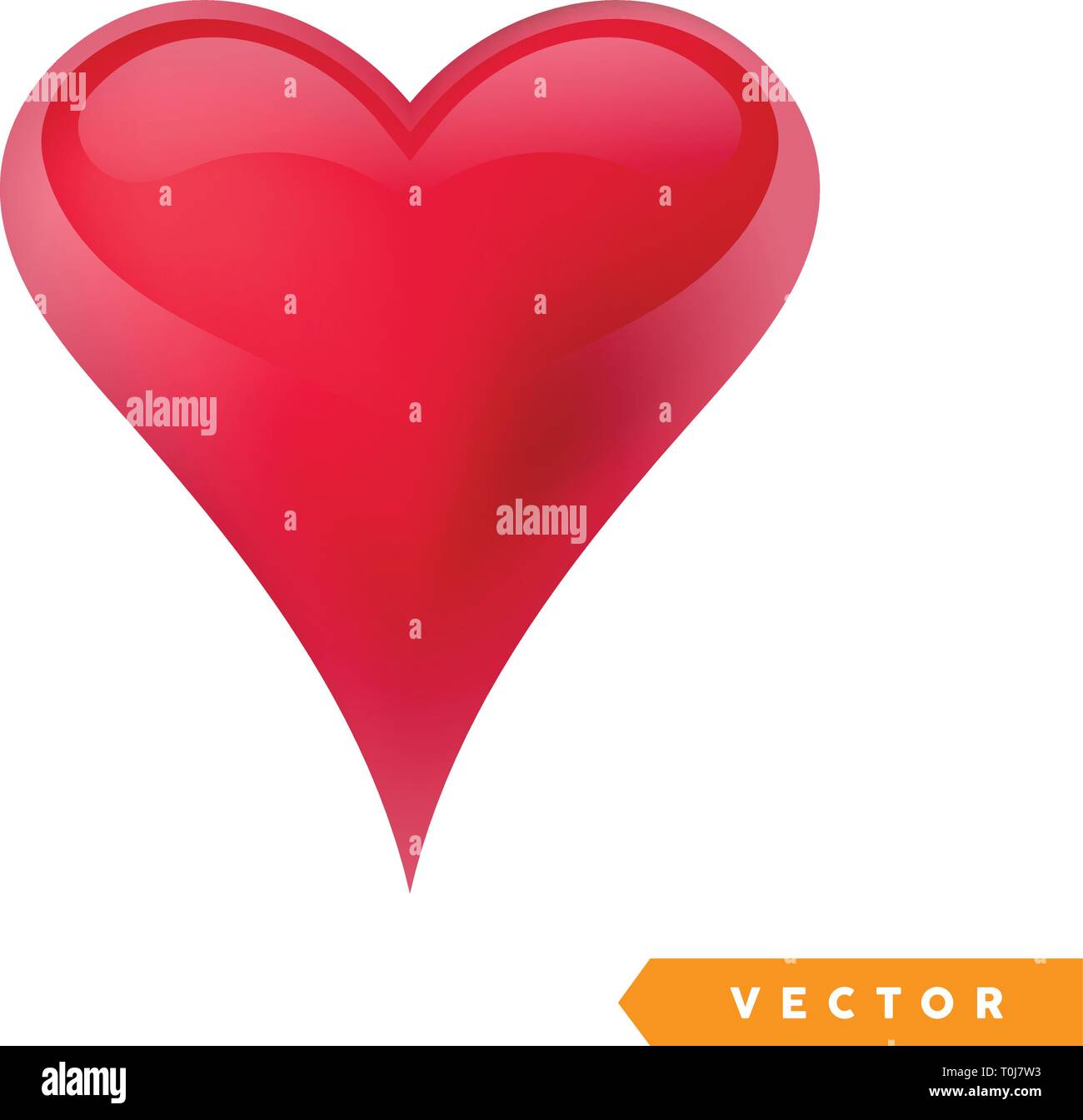 Realistic red valentine heart. Vector illustration Stock Vector Image ...