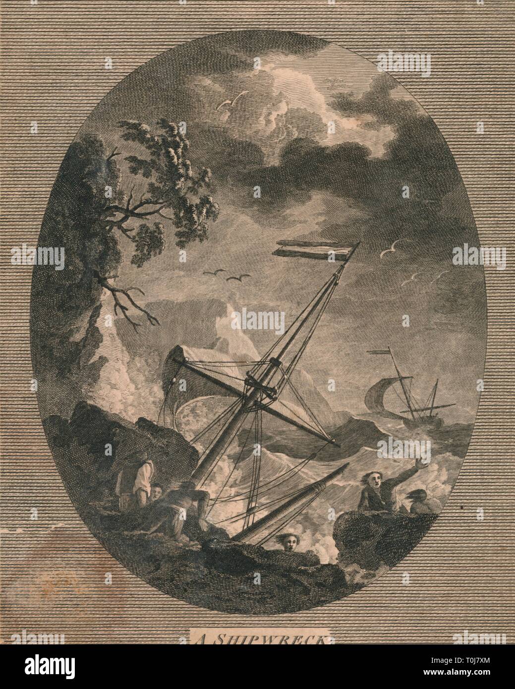 'A Shipwreck', 1773. Creator: John Pye. Stock Photo