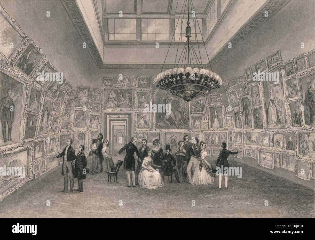 'Exhibition of the Royal Academy. - Private View', c1844. Creator: William Radclyffe. Stock Photo
