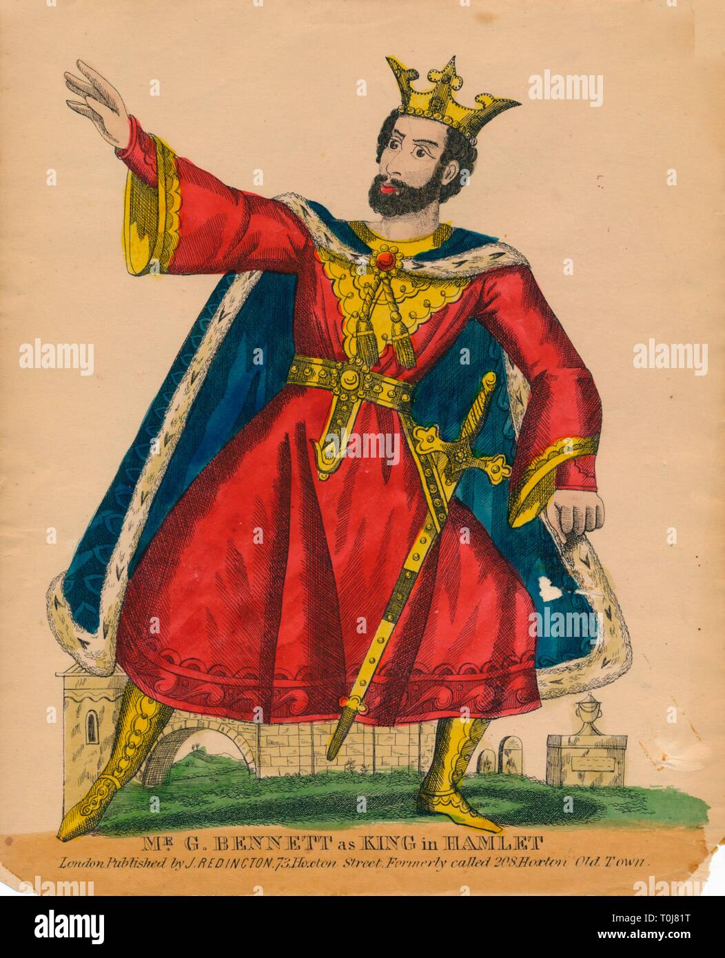 'Mr. G. Bennett as King in Hamlet', c1849. Creator: Unknown. Stock Photo