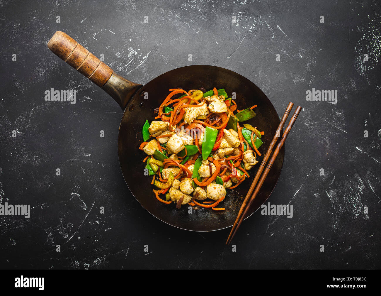 Stir fry chicken with vegetables Stock Photo - Alamy