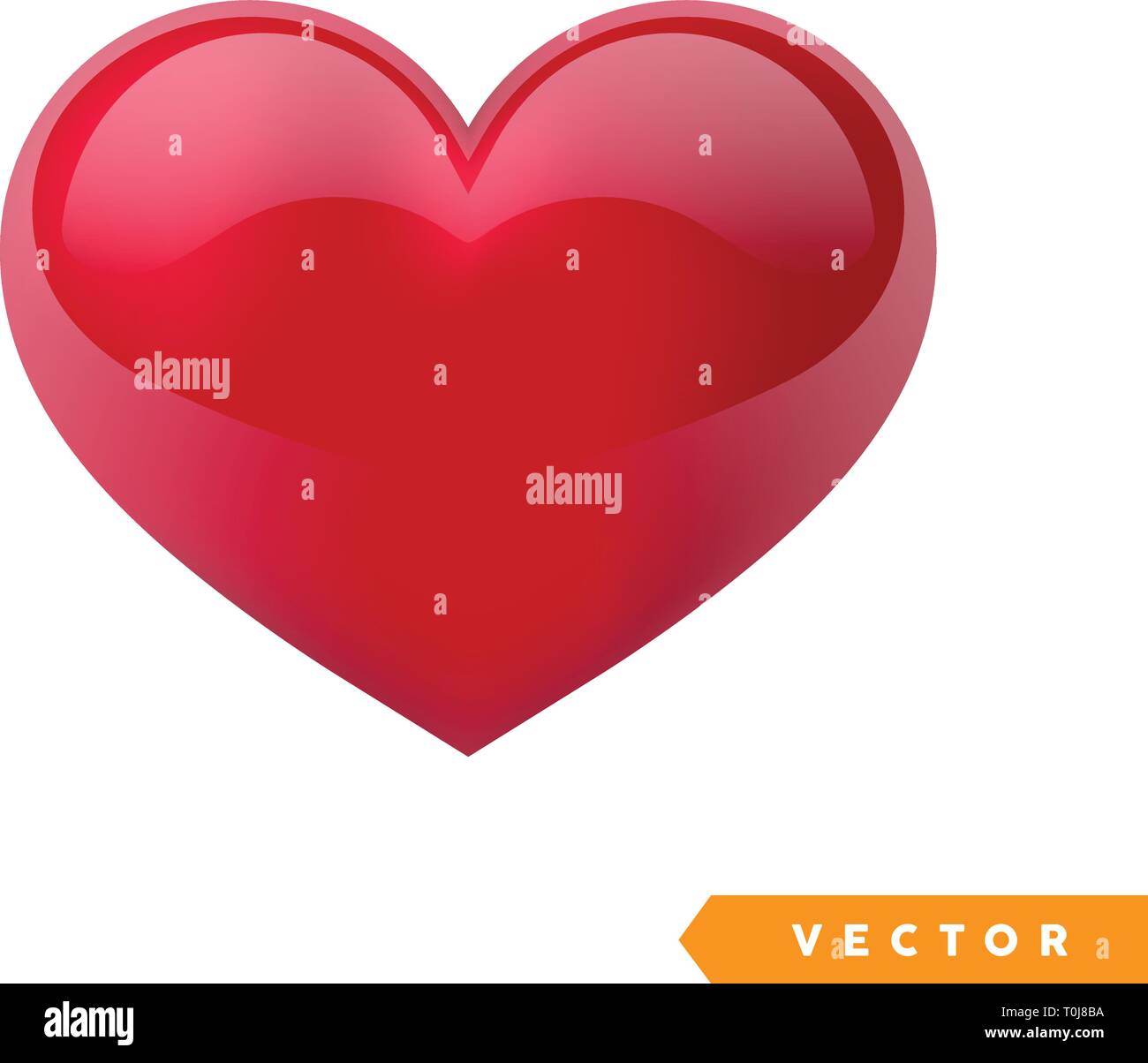 Realistic red valentine heart. Vector illustration Stock Vector Image ...