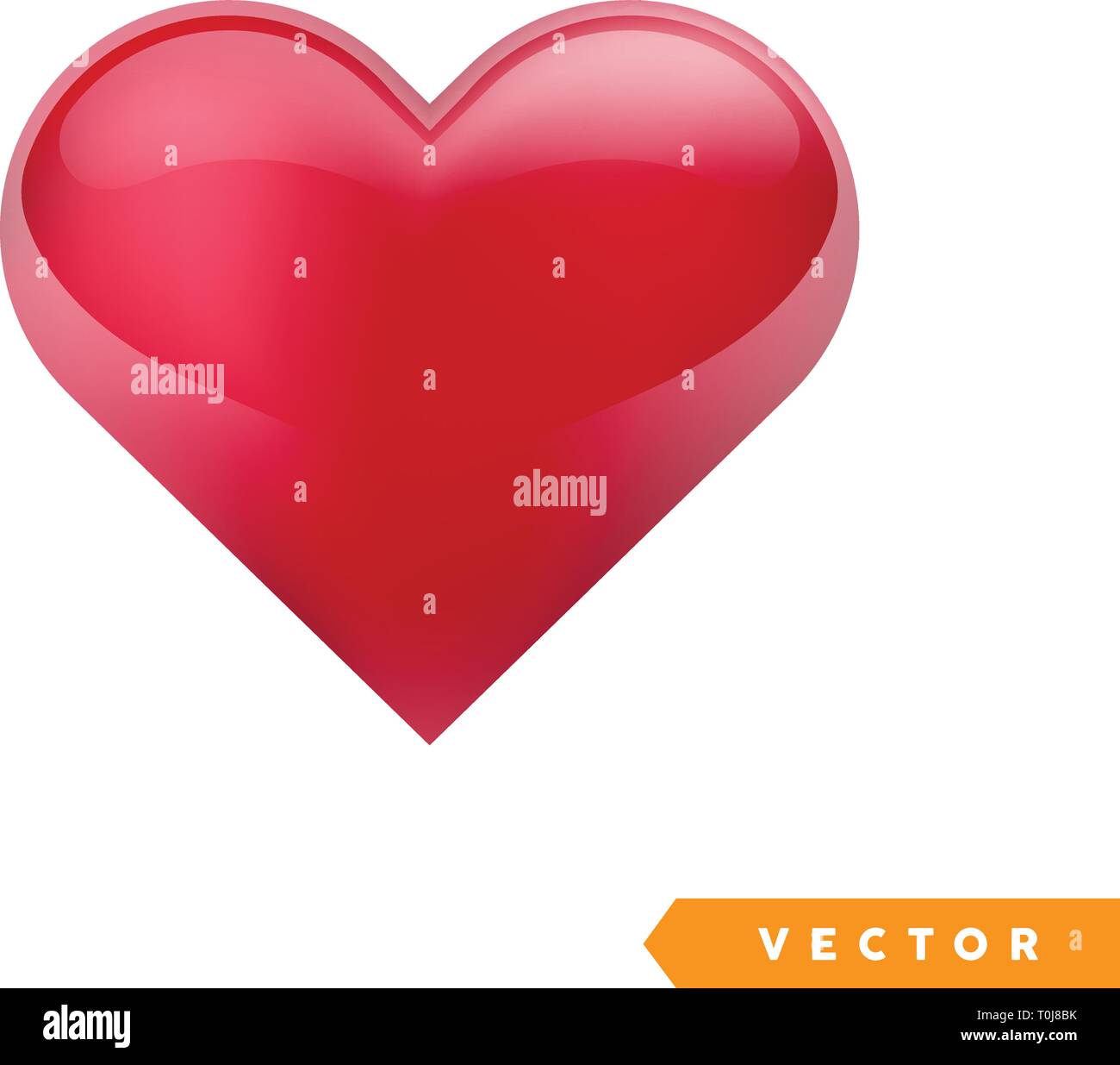 Realistic red valentine heart. Vector illustration Stock Vector Image ...