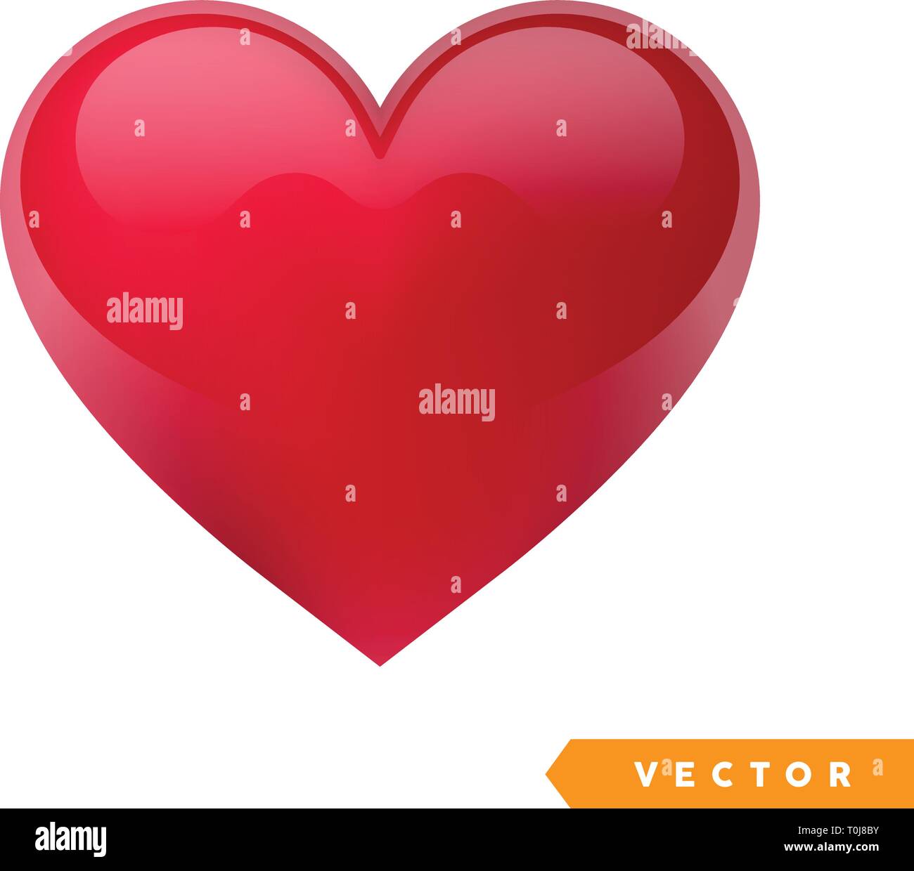 Realistic red valentine heart. Vector illustration Stock Vector Image ...