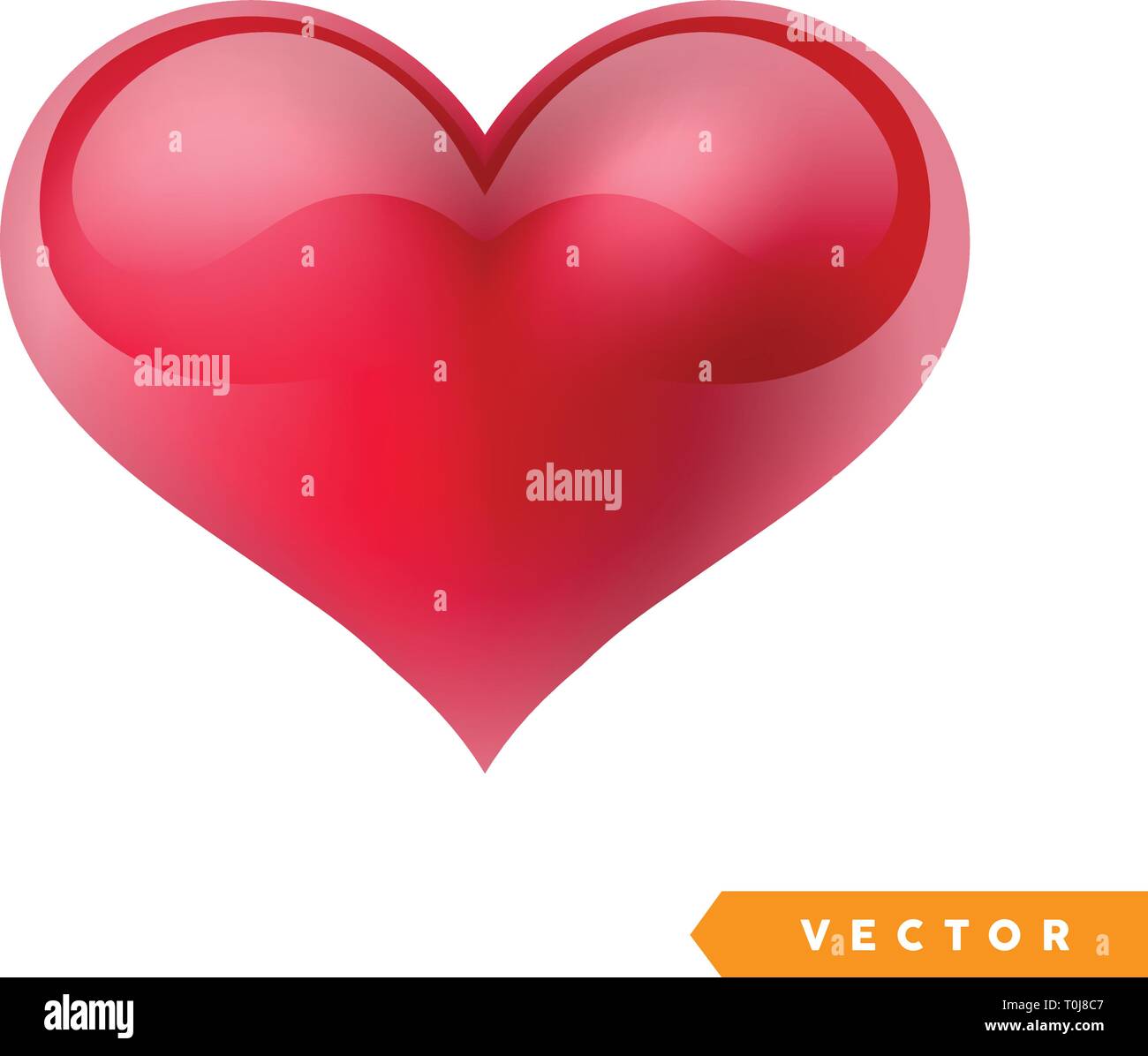Realistic red valentine heart. Vector illustration Stock Vector Image ...