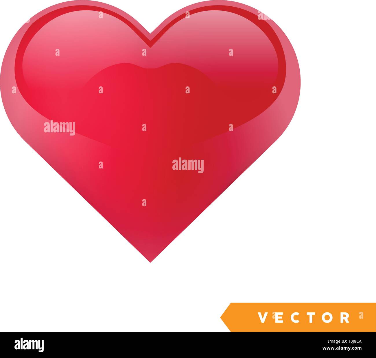 Realistic red valentine heart. Vector illustration Stock Vector Image ...