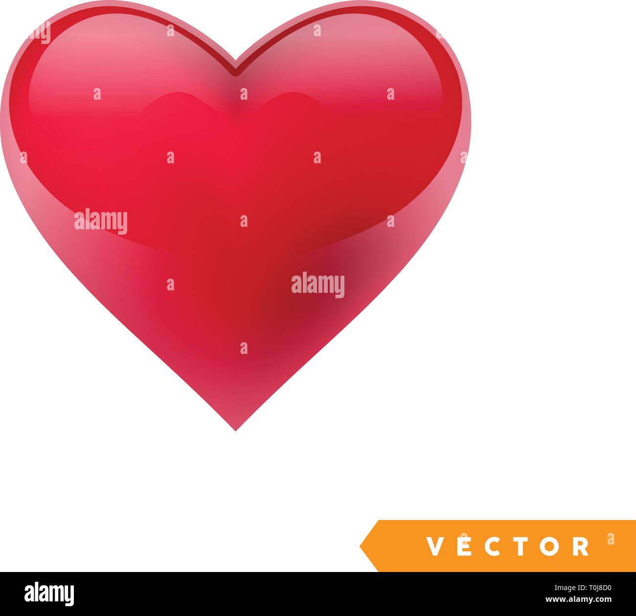 Realistic red valentine heart. Vector illustration Stock Vector Image ...