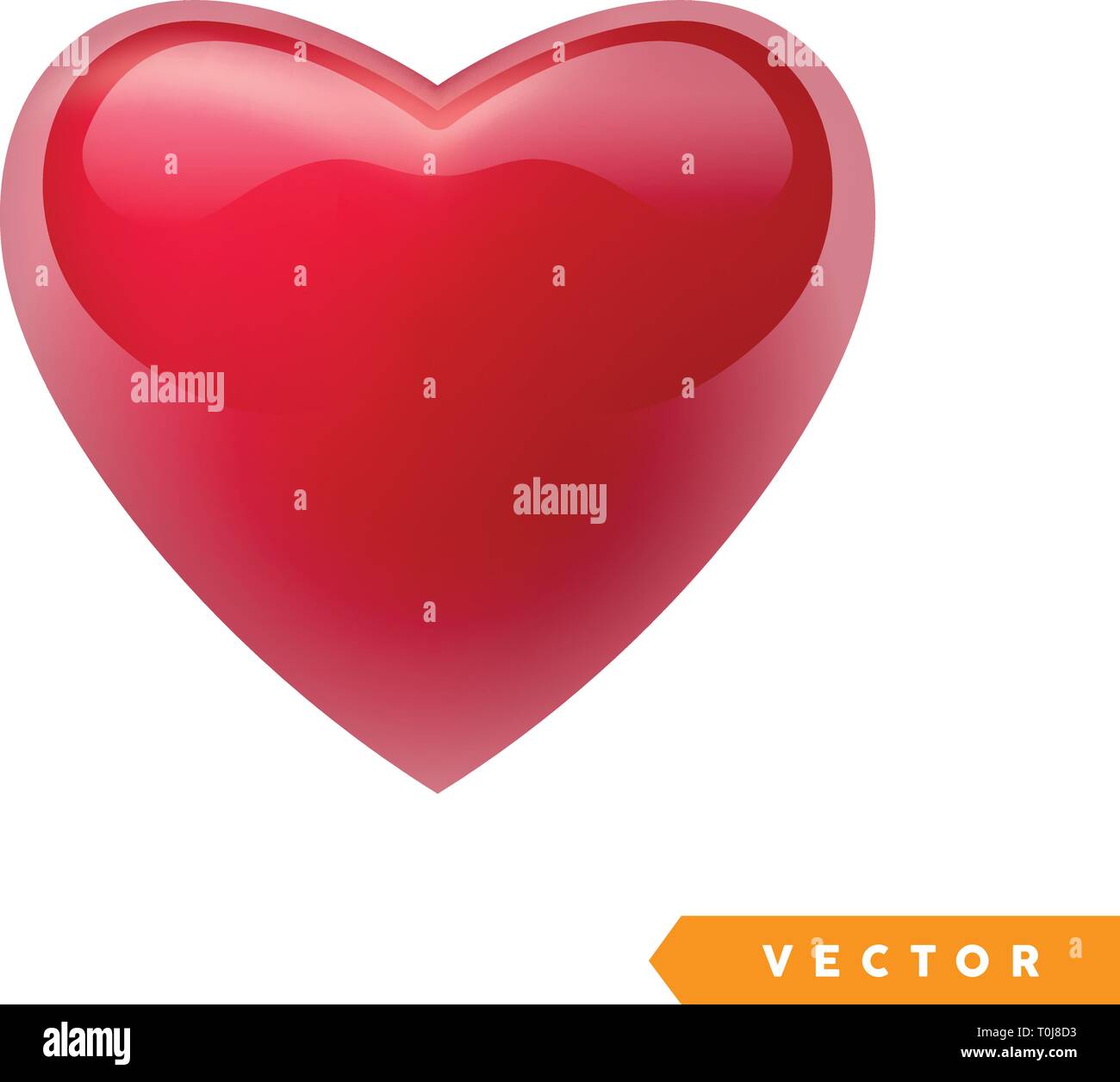 Realistic red valentine heart. Vector illustration Stock Vector Image ...