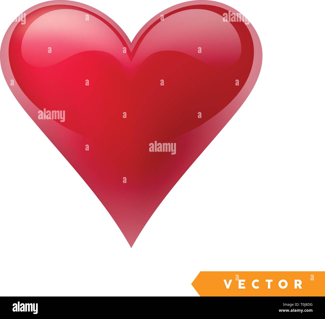 Realistic red valentine heart. Vector illustration Stock Vector Image ...