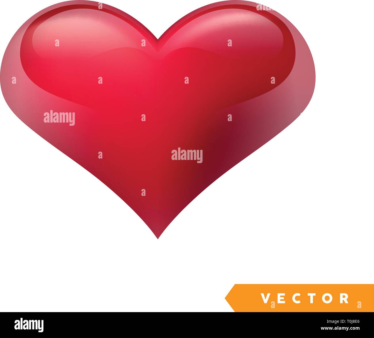 Realistic red valentine heart. Vector illustration Stock Vector Image ...