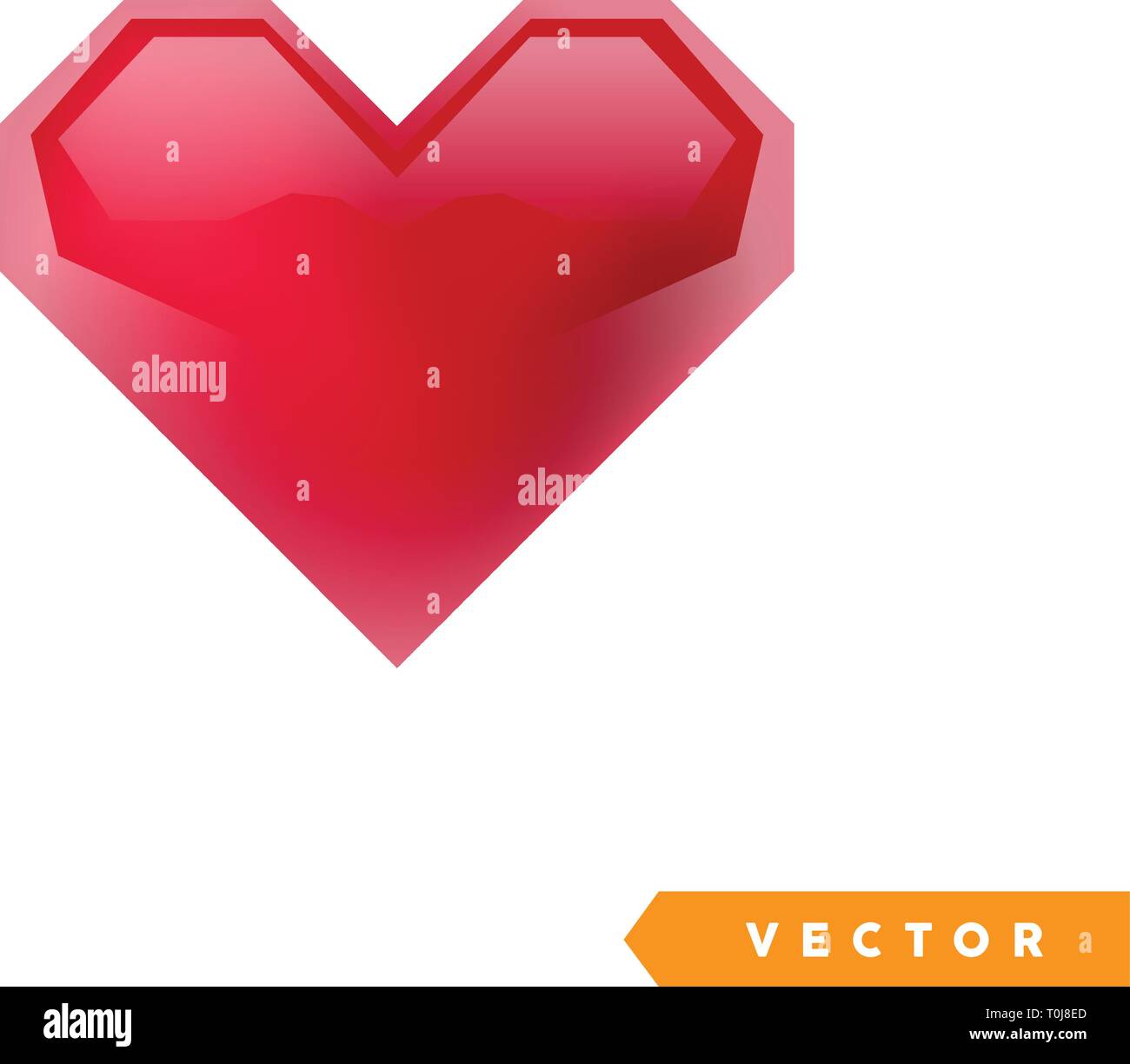 Realistic red valentine heart. Vector illustration Stock Vector Image ...