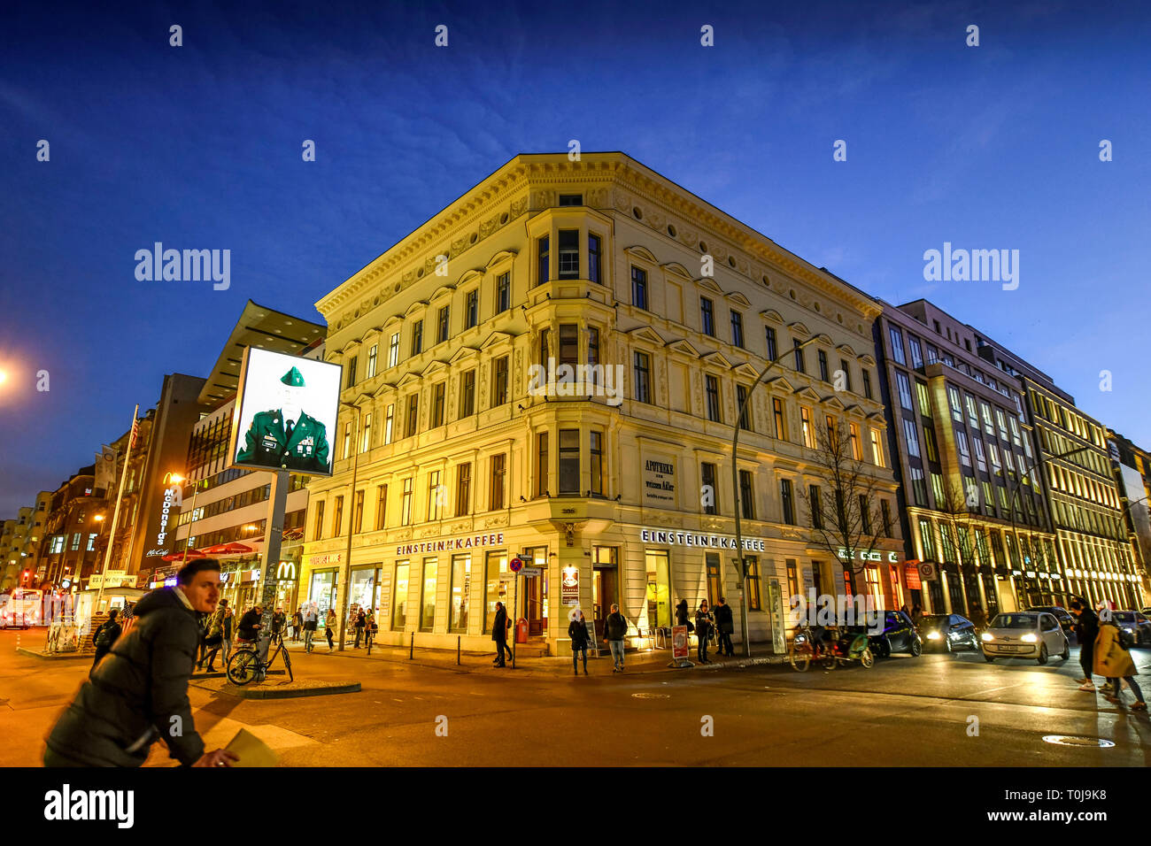 Checkpoint Charlie, middle, Berlin, Germany, Mitte, Deutschland Stock Photo