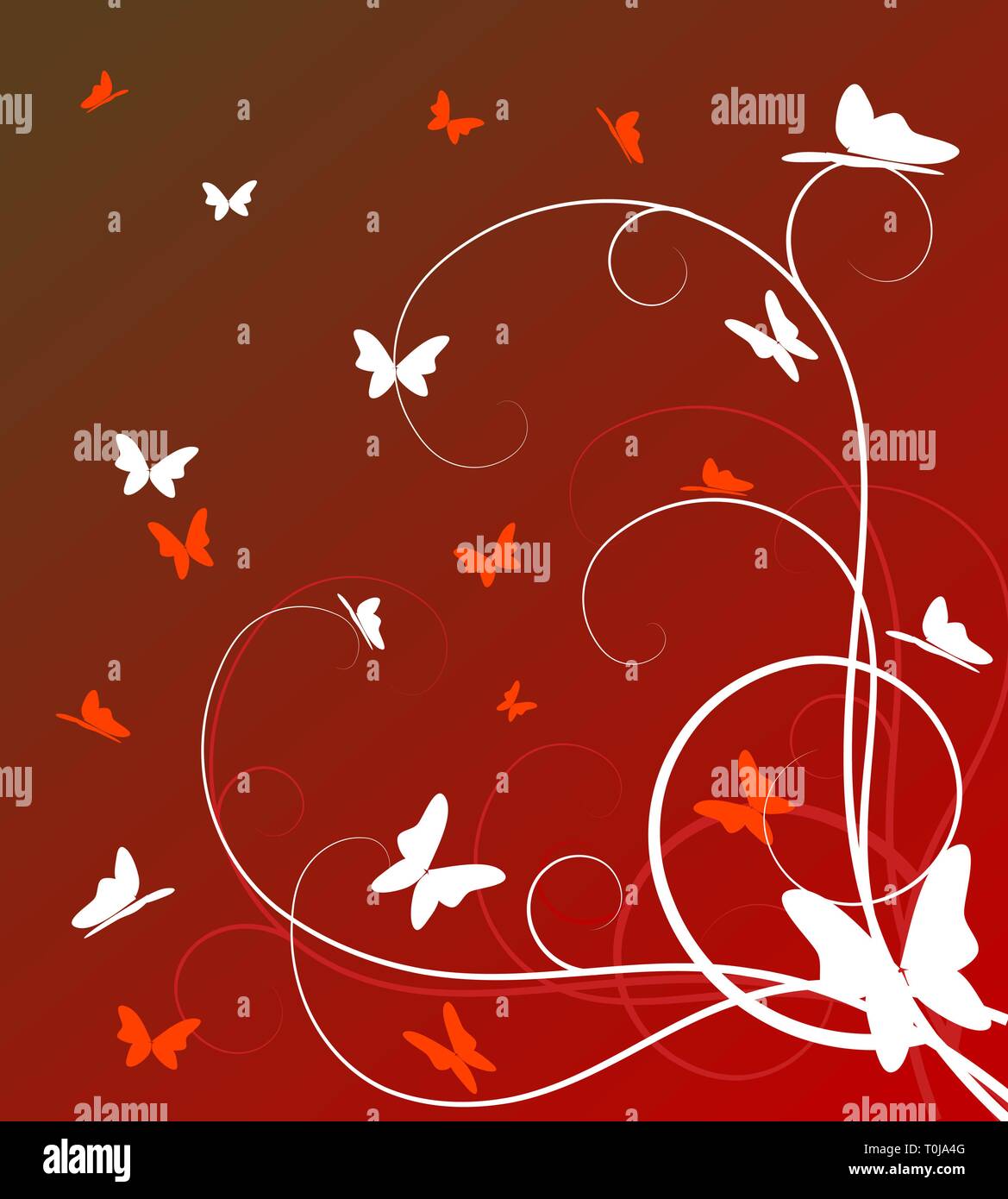 abstract floral background with butterflies Stock Vector Image & Art ...