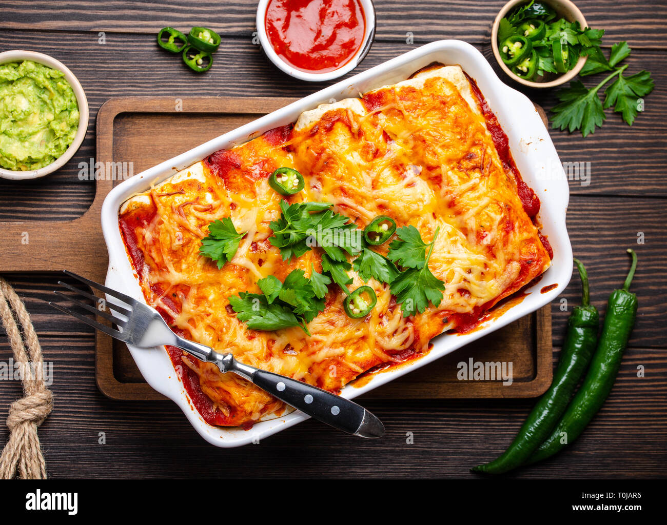 Traditional Mexican enchiladas Stock Photo Alamy