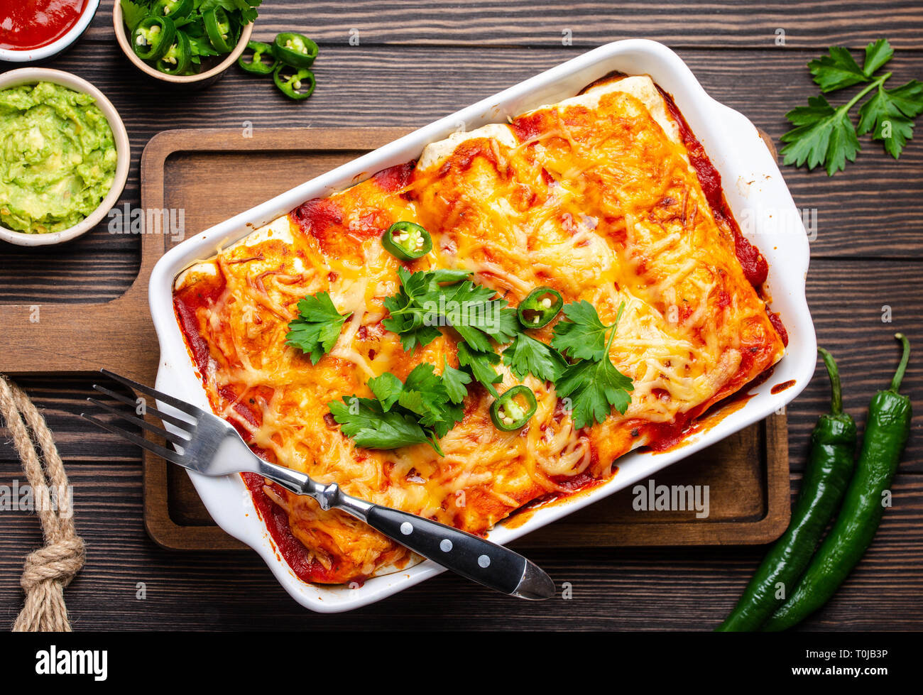 Traditional Mexican enchiladas Stock Photo Alamy
