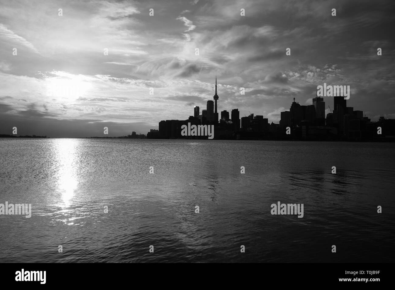 Toronto cn tower shadow Black and White Stock Photos & Images - Alamy