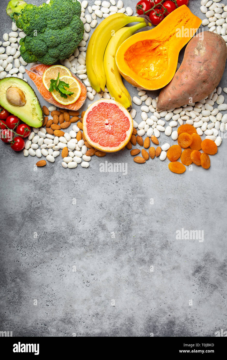 Natural food sources of potassium Stock Photo Alamy