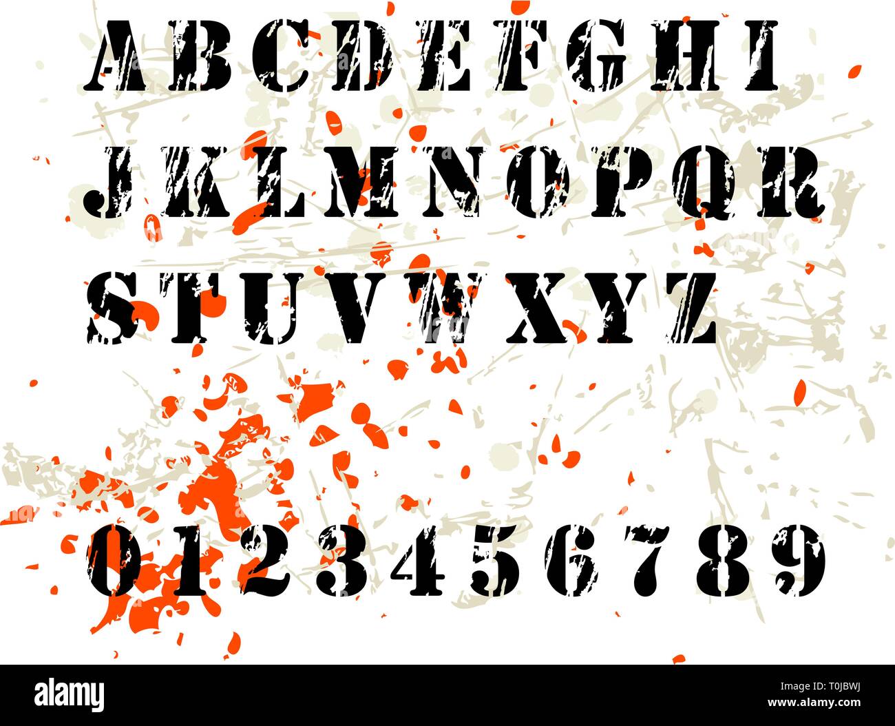 Vector grunge alphabet on a white background Stock Vector
