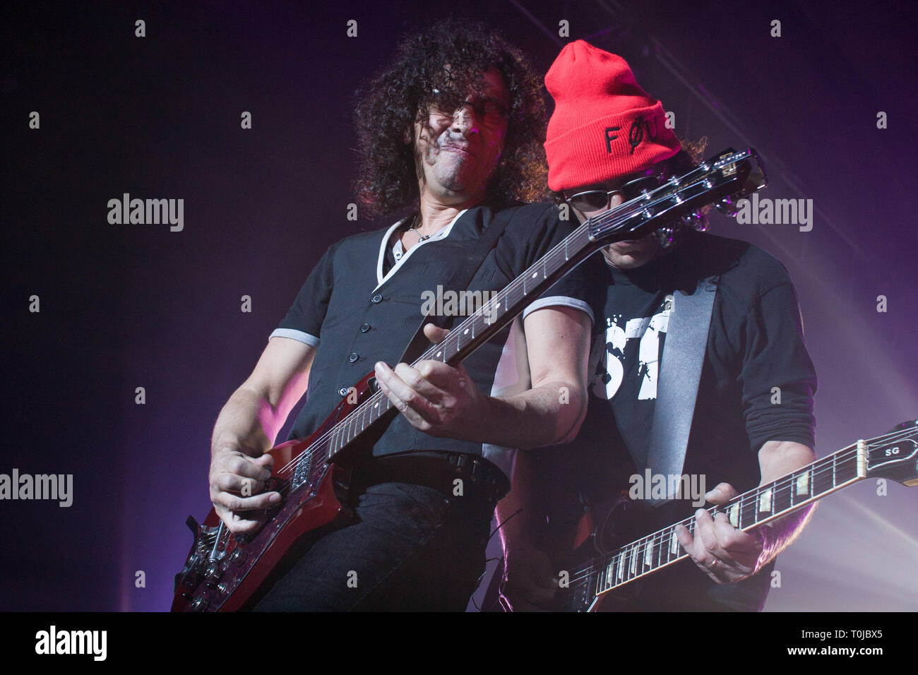 Norbert Krief aka Nono, Trust and Johnny Hallyday lead guitarist and Yves  Brusco, Reims 2008 Stock Photo - Alamy