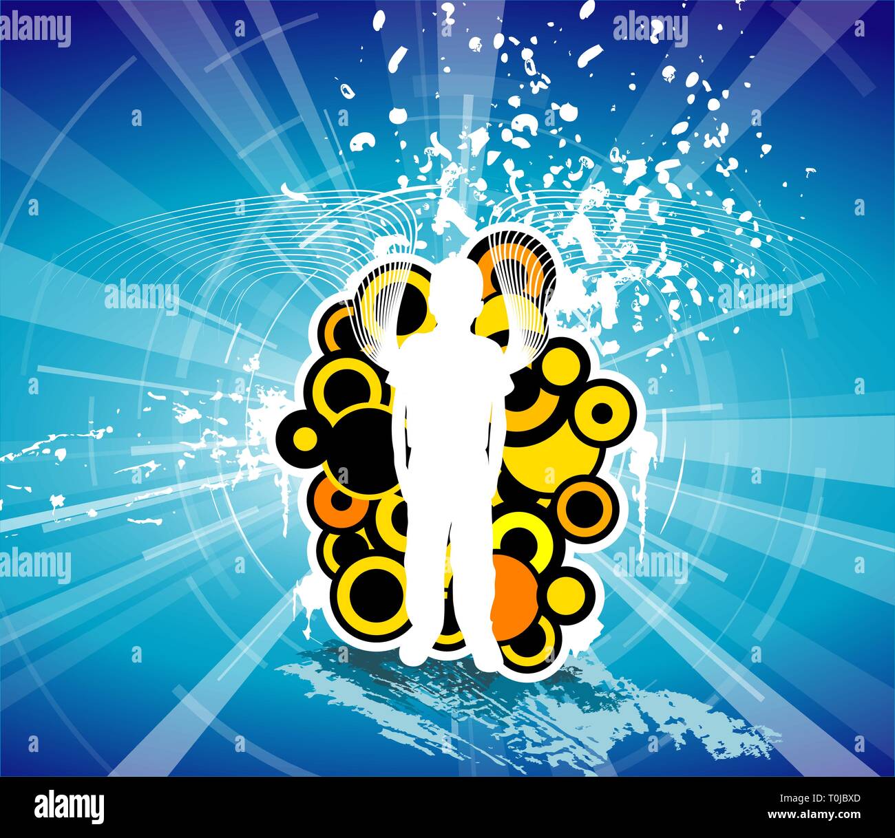 A boy from a heaven - grunge abstract illustration Stock Vector