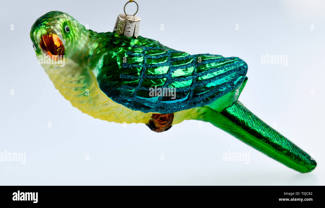 Parrot of glass, studio admission, Papagei aus Glas, Studioaufnahme Stock Photo