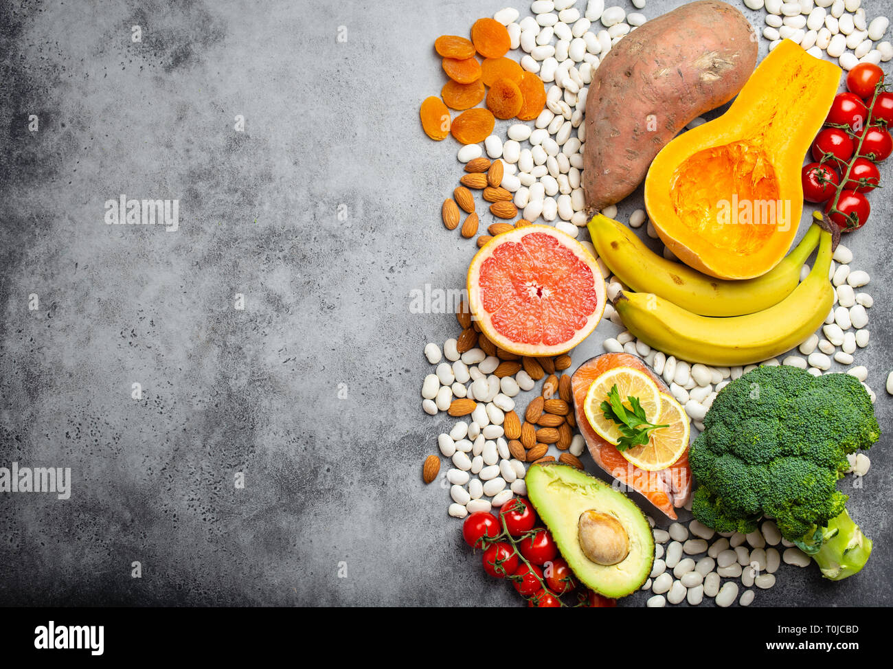 Natural food sources of potassium Stock Photo Alamy