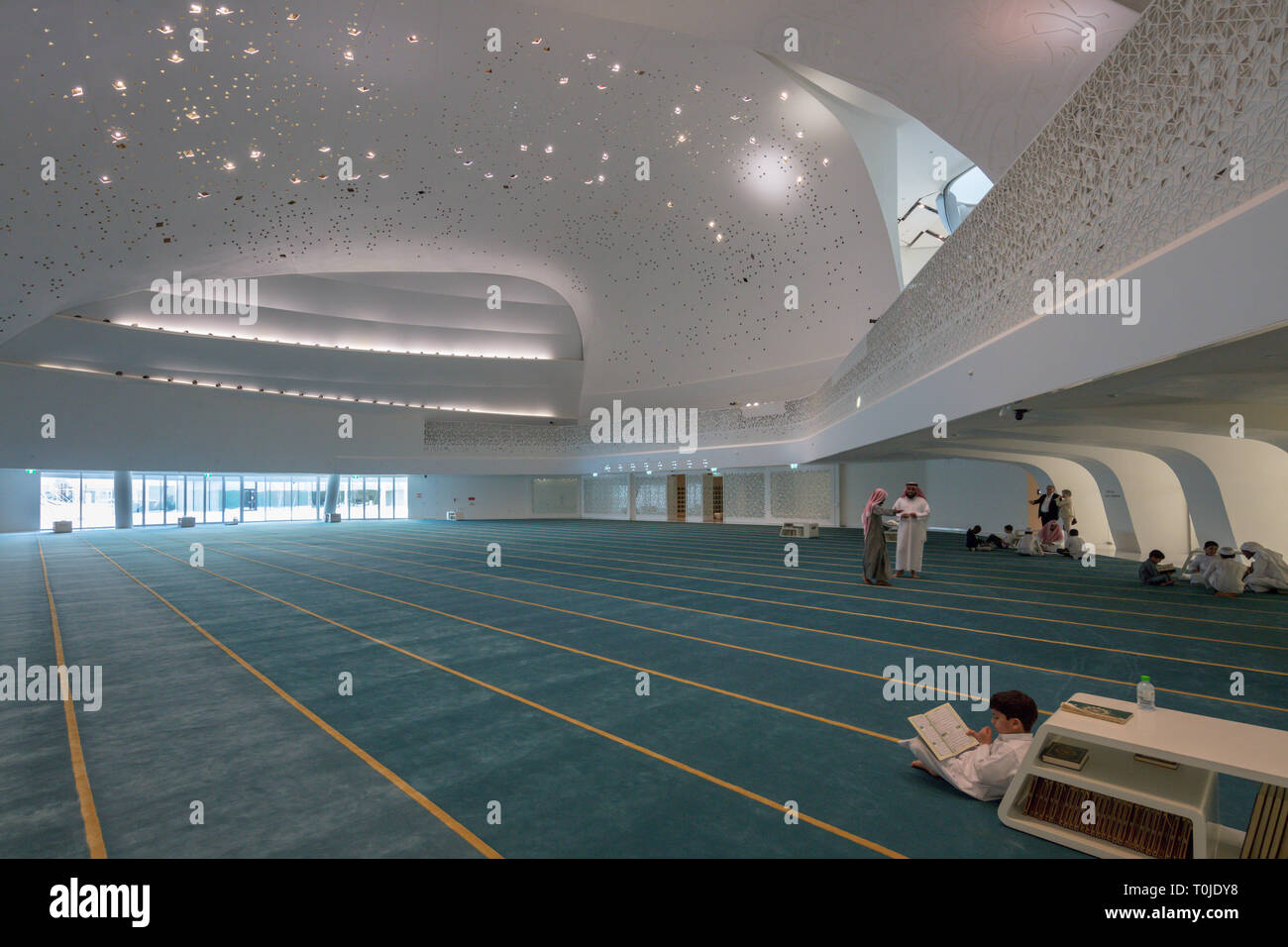 mosque interior, Faculty and College of Islamic Studies, Hamad Bin Khalifa University, Education City,  Doha, Qatar Stock Photo