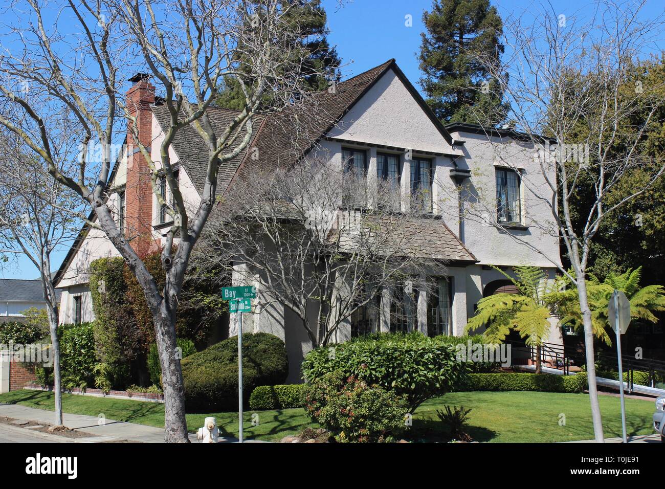 Architect Carl Werner's Arts & Crafts House, built 1907, Alameda, California Stock Photo