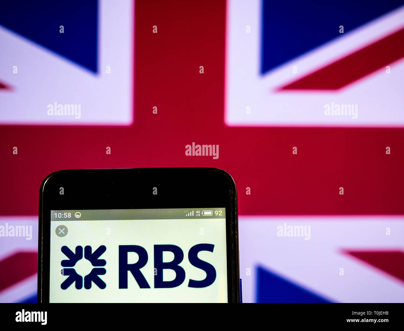 The Royal Bank Of Scotland Plc Company Logo Seen Displayed On