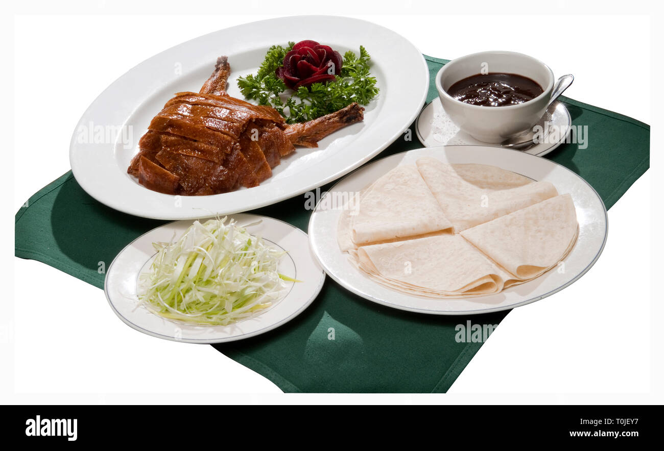 Crispy Duck Chinese Pancake Dinner Stock Photo - Alamy