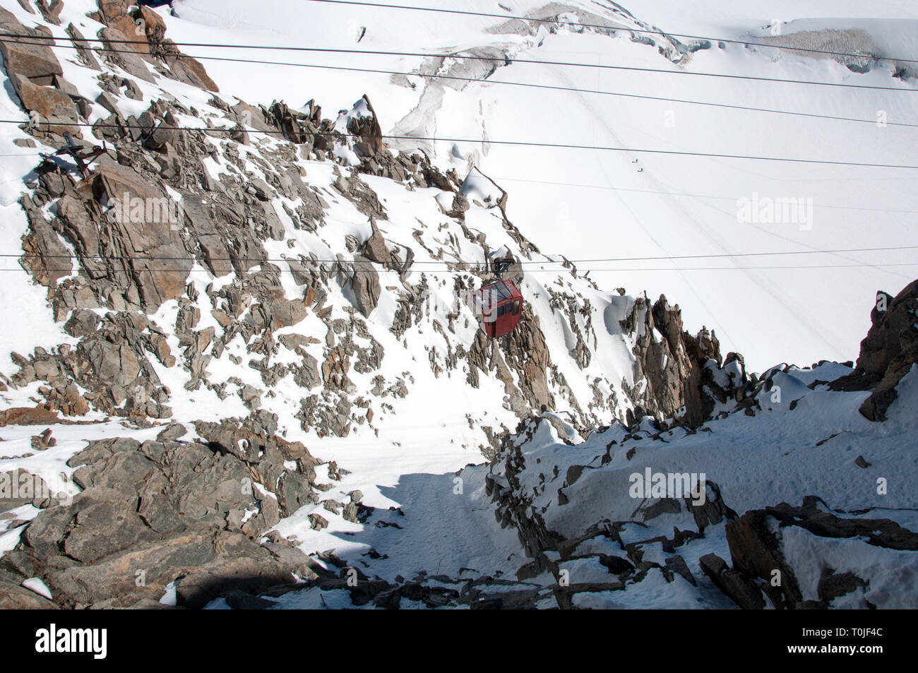 Cable car in French Alps, Chamonix Stock Photo Alamy