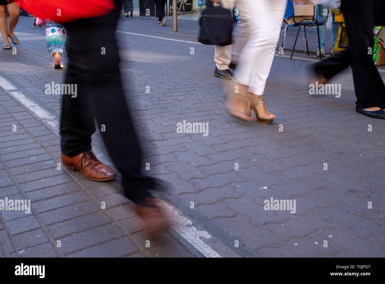 Hektik in einer Fußgängerzone Stock Photo