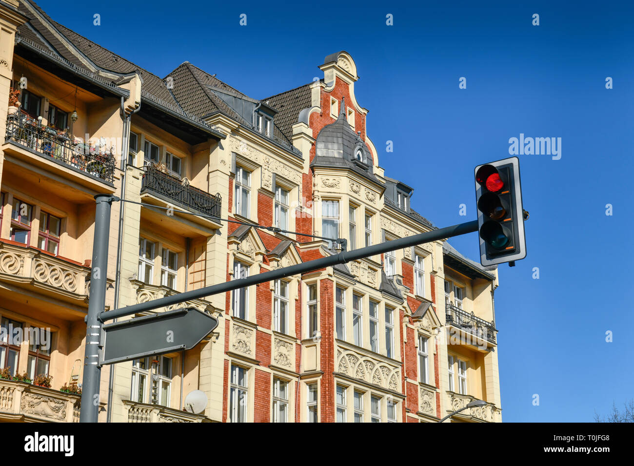 Old building, high street, beauty's mountain, Berlin, Germany, Altbau, Hauptstraße, Schoeneberg, Deutschland Stock Photo